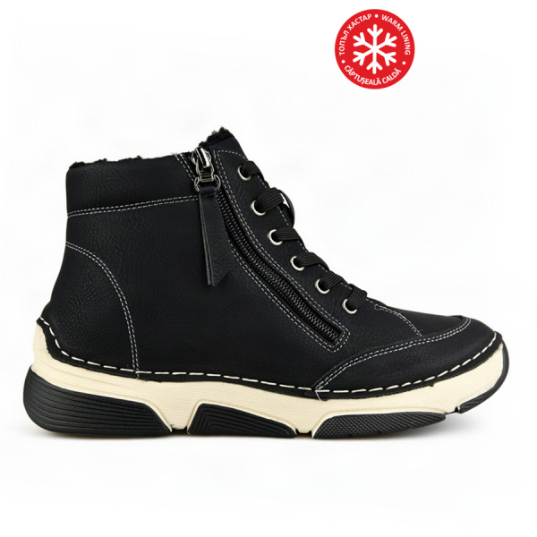 lady's boots synthetic leather black