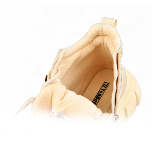 botine damă piele ecologică/textil bej 0163385
