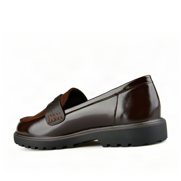 lady's shoes textile/synthetic leather brown 0163003