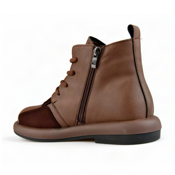 botine damă piele naturală maro închis 0162858