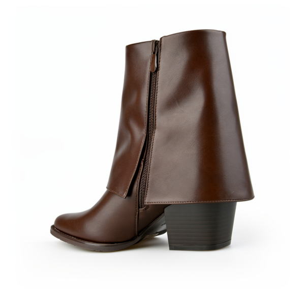 botine damă piele ecologică maro 0162828