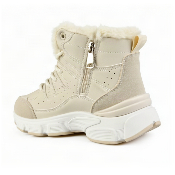 botine damă piele ecologică bej 0163249