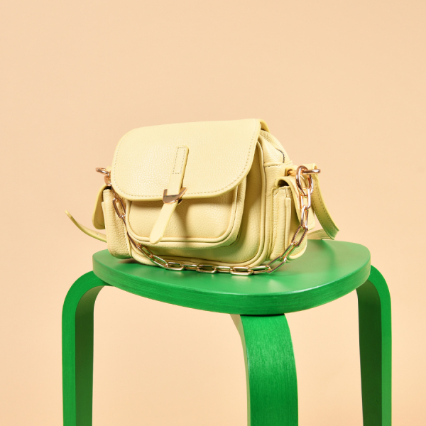 lady's bag synthetic leather yellow 0160655