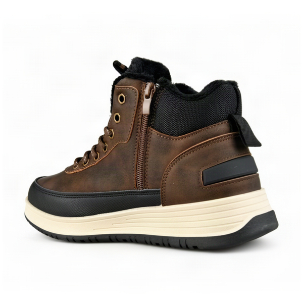 men's boots synthetic leather/textile brown 0162595