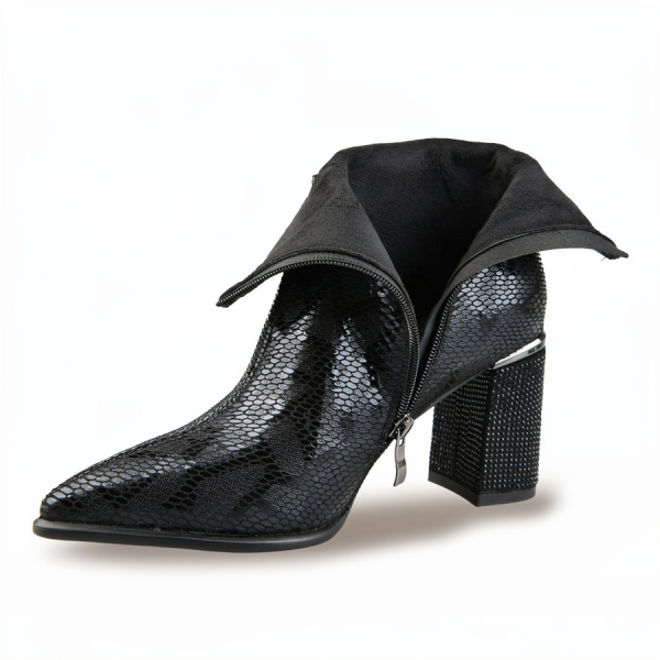 botine damă piele ecologică negru 0162064