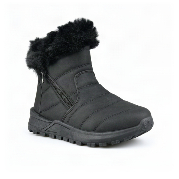 botine damă piele ecologică/textil negru 0162305