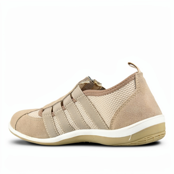 lady's shoes genuine leather/textile beige 0161636