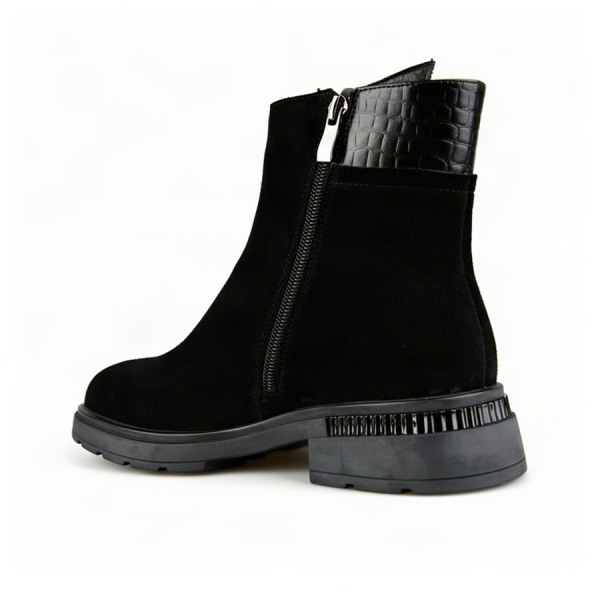 botine damă piele naturală negru 0162880