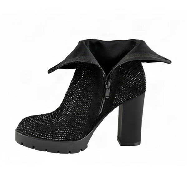 botine damă textil negru 0162492