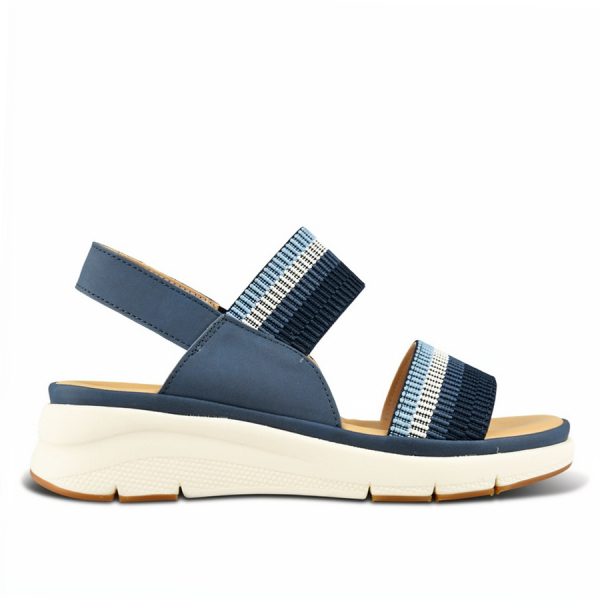 lady's sandals eco leather/textile blue