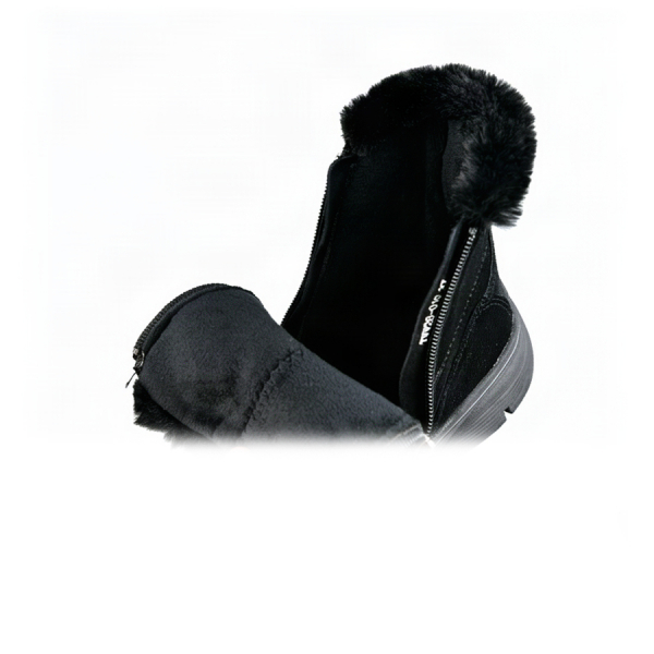 botine damă piele naturală/textil negru 0163061