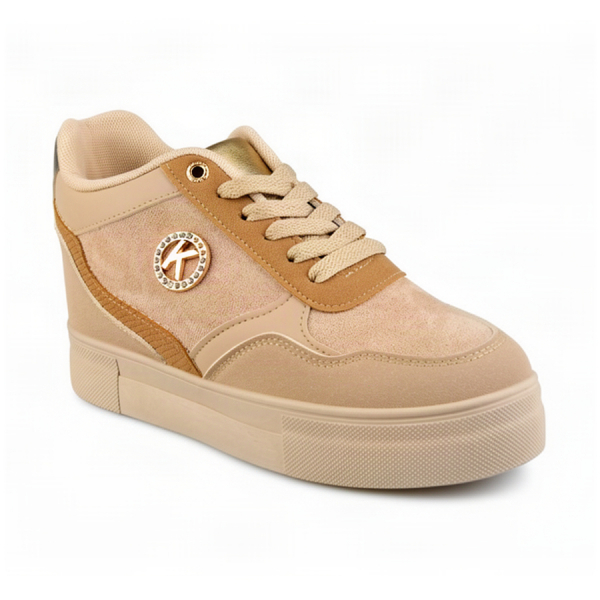 adidași damă textil/piele ecologică bej 0162717