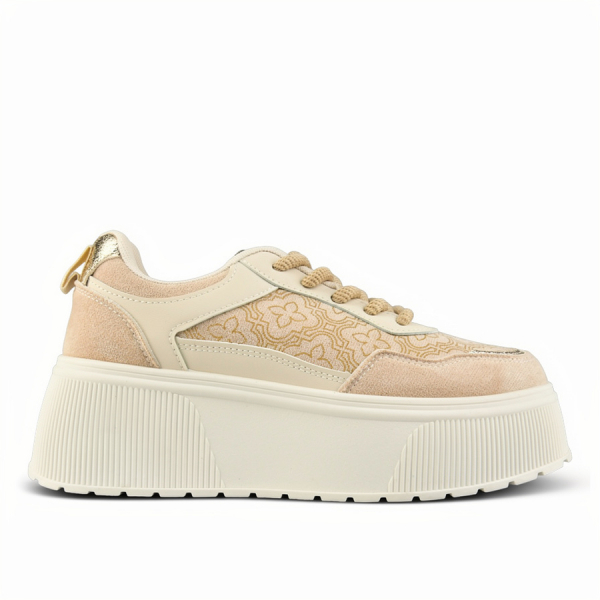 adidași damă textil/piele ecologică bej