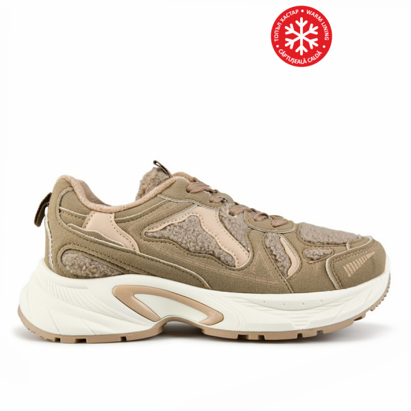 adidași damă textil/piele ecologică bej