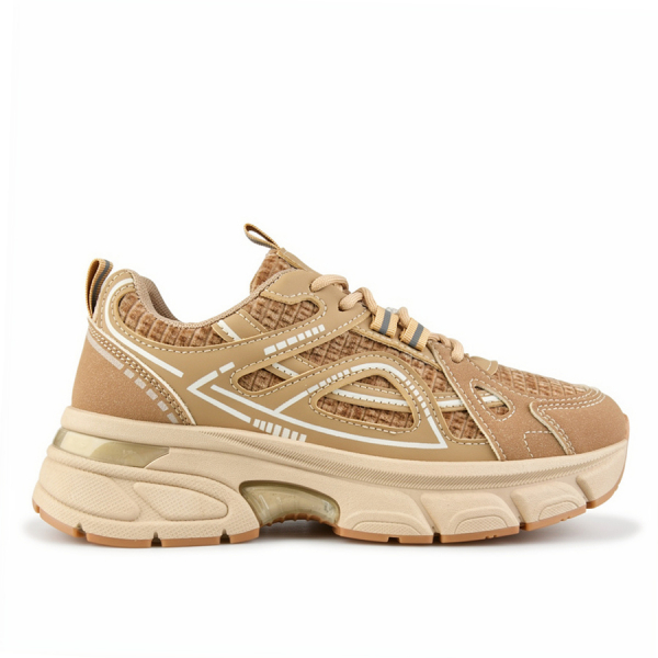 adidași damă piele ecologică/textil maro deschis