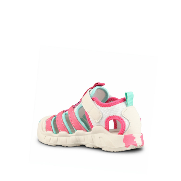 sandale copii piele ecologică/textil alb/roz 0161792