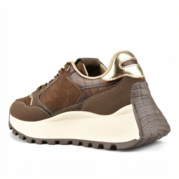 adidași damă textil/piele ecologică maro 0162688