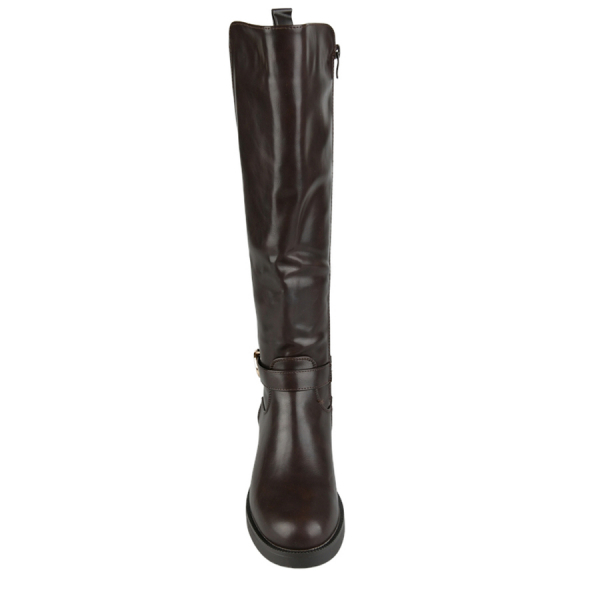 cizme damă piele ecologică/textil maro 0162501