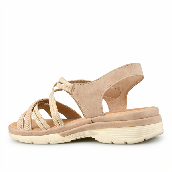 lady's sandals synthetic leather light brown 0160698