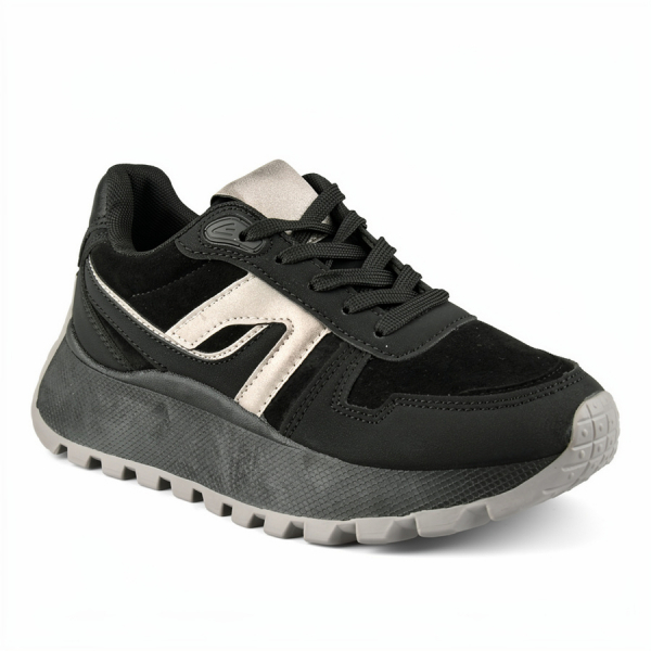 adidași damă textil/piele ecologică negru 0162693