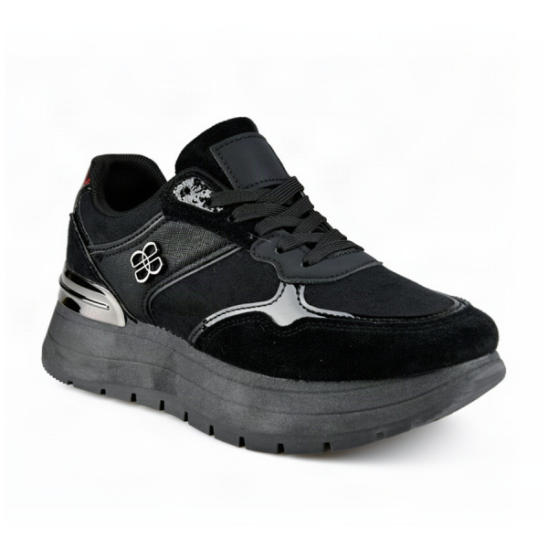 adidași damă piele ecologică/textil negru 0162584