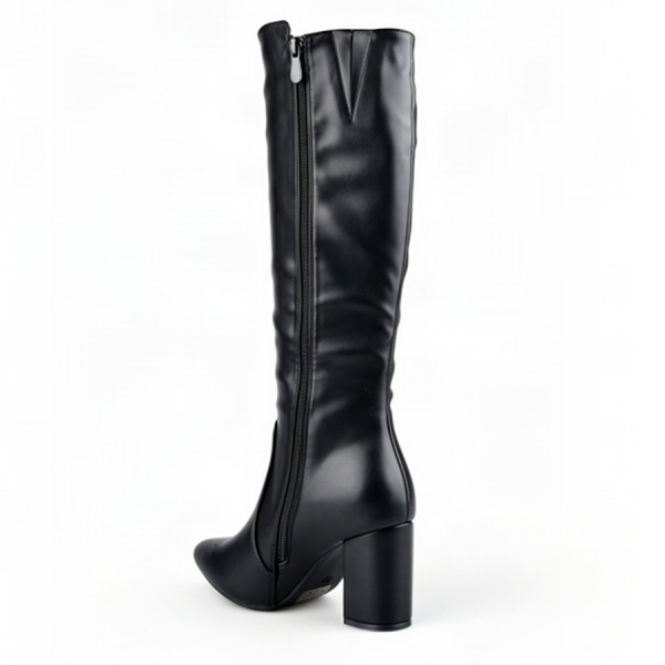 cizme damă piele ecologică/textil negru 0162839