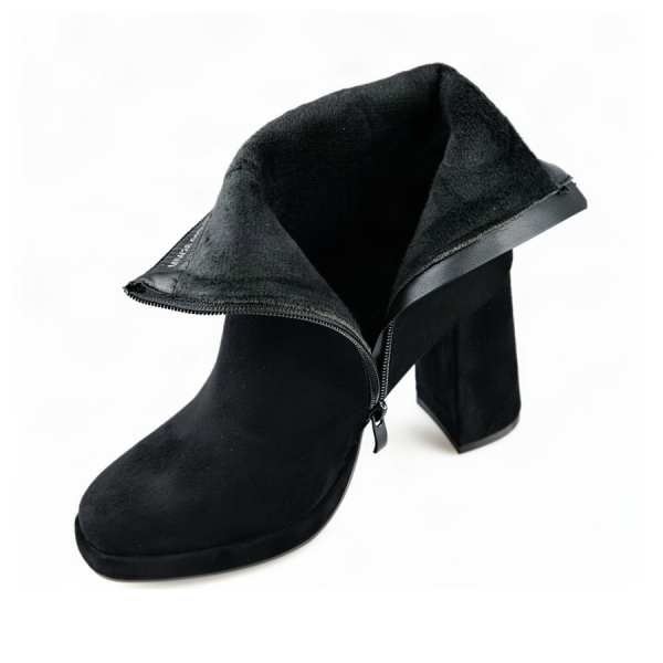 botine damă textil negru 0163226