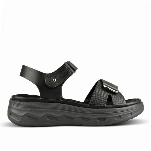lady's sandals synthetic leather black