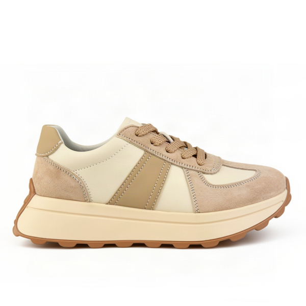 adidași damă piele naturală bej