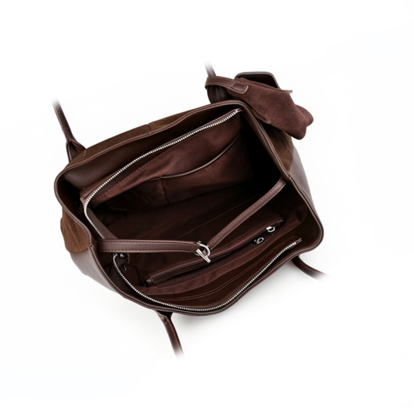 geantă damă  piele naturală/piele ecologică maro  0163118