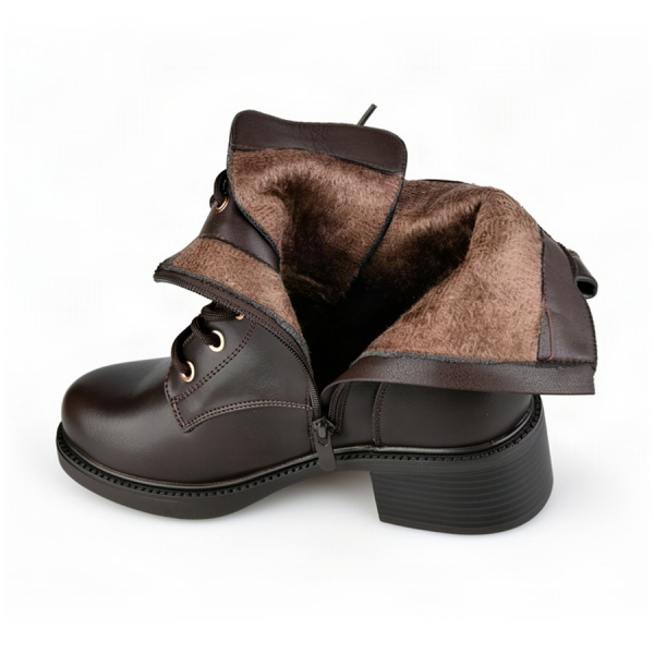 lady's boots synthetic leather dark brown 0162435