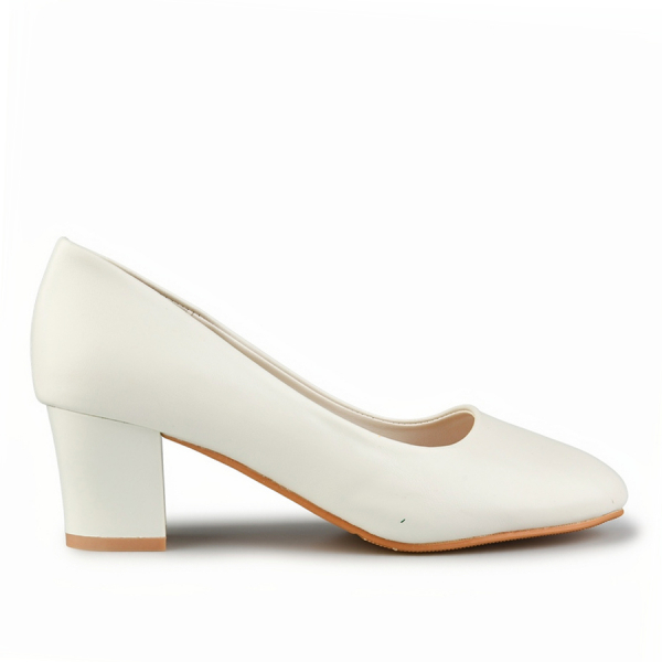 pantofi damă piele ecologică alb