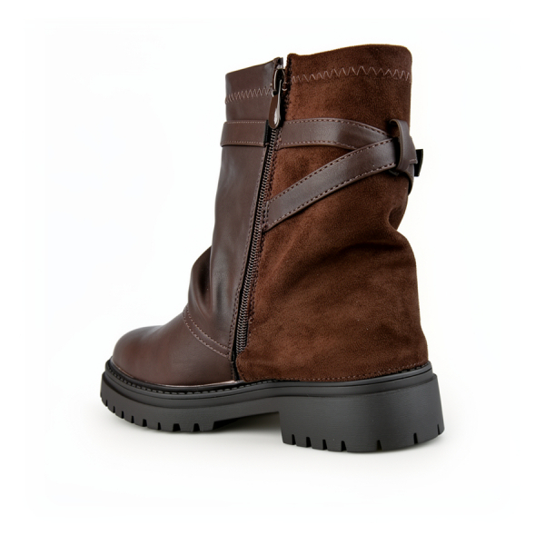 lady's boots eco leather/textile brown 0162776
