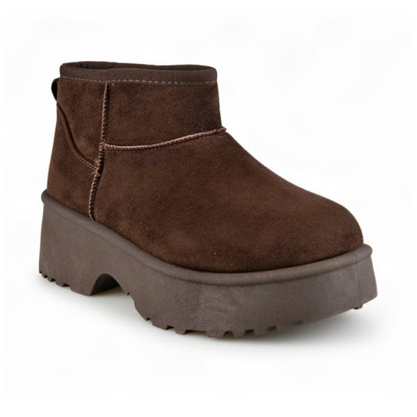 botine damă textil maro 0163373