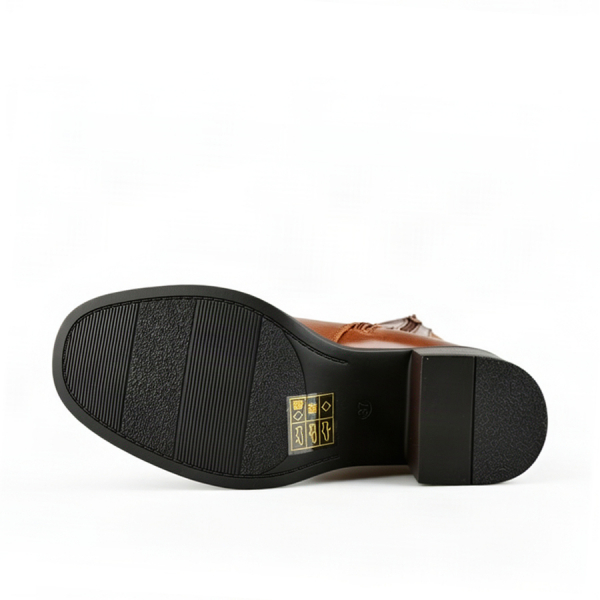cizme damă piele ecologică/textil maro deschis 0162819