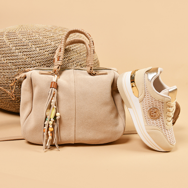 lady's bag synthetic leather beige 0160639