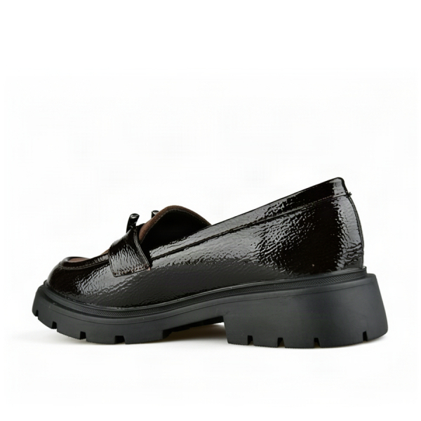 lady's shoes textile/synthetic leather brown 0163006