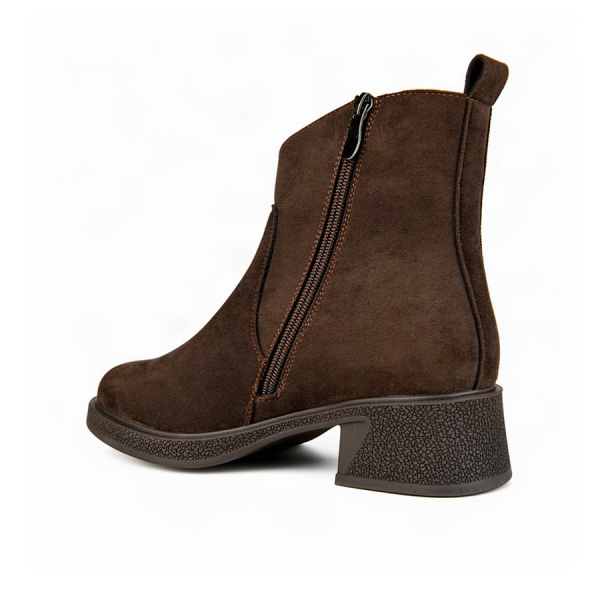 botine damă textil maro 0163397