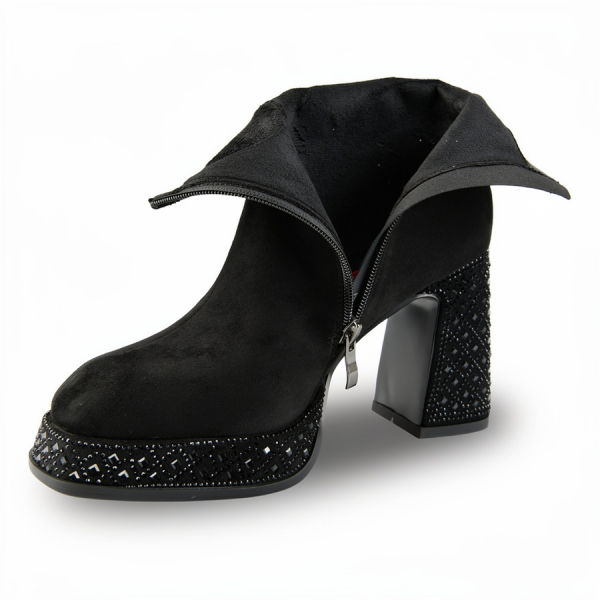 botine damă textil negru 0162057
