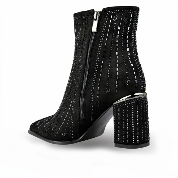 botine damă textil negru 0162058