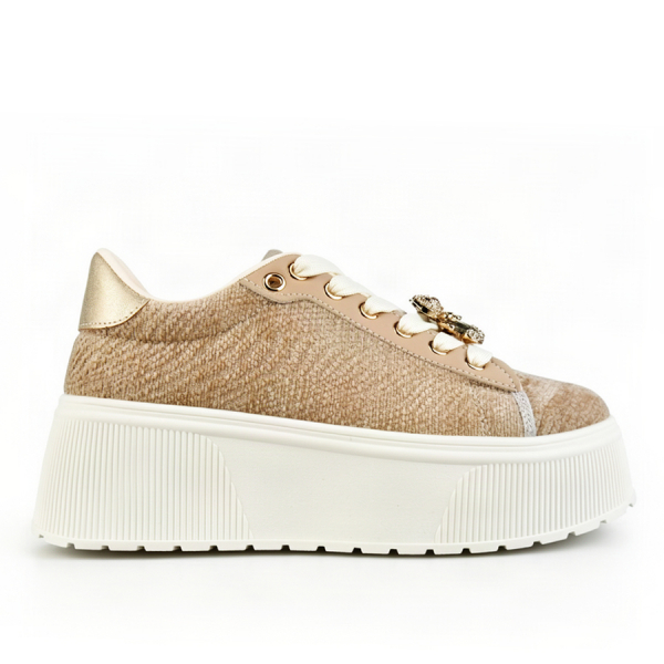 adidași damă textil/piele ecologică bej 0162710