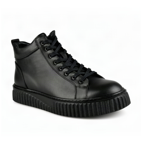 botine bărbați piele naturală negru 0164072