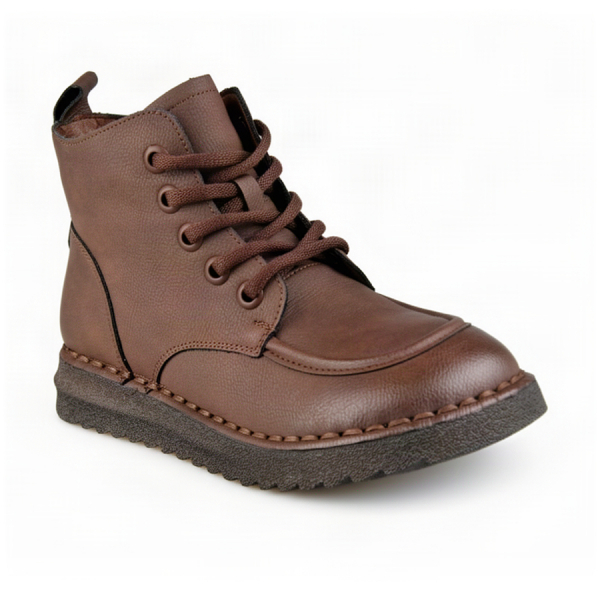 botine damă piele naturală maro închis 0162861