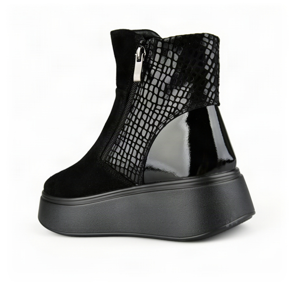 botine damă piele naturală negru 0163415