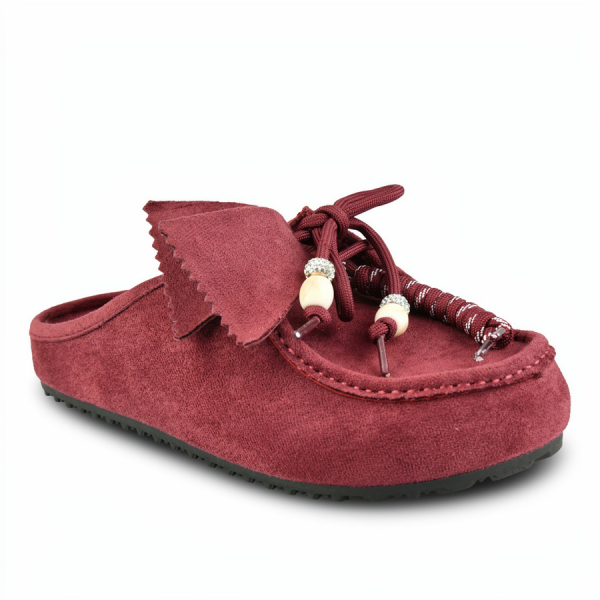 lady's slippers textiles bordeaux