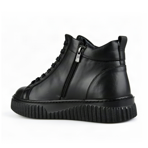 botine bărbați piele naturală negru 0164072