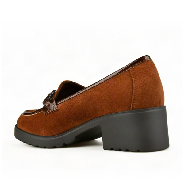 pantofi damă textil/piele ecologică maro deschis 0162902
