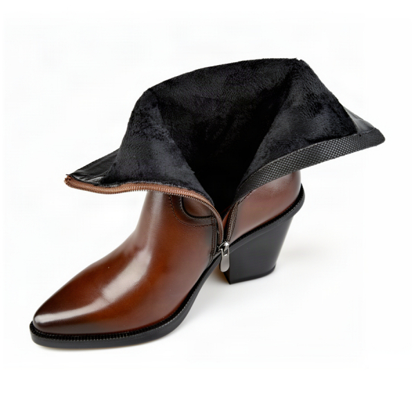 lady's boots genuin leather brown 0162651