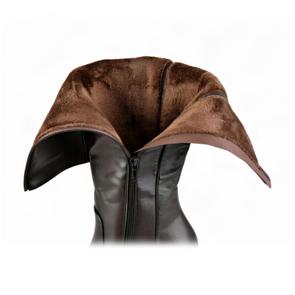 cizme damă piele ecologică/textil maro 0162919