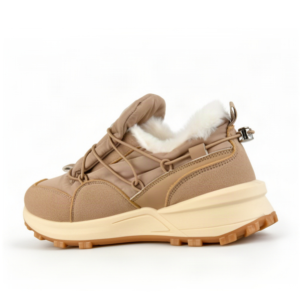 pantofi damă textil/piele ecologică maro deschis 0163091